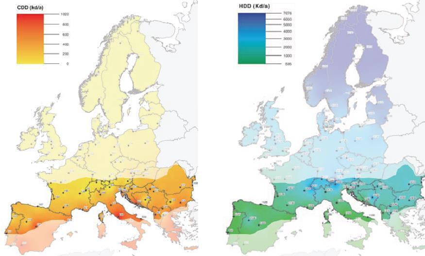 Contesto applicativo Il focus geografico del progetto è l'europa centrale e meridionale, dove il clima moderato richiede