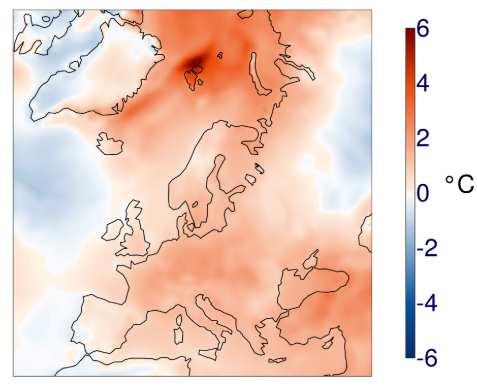 Il riscaldamento più pronunciato si è verificato nell'artico, in particolare a nord dello stretto di Bering tra Stati Uniti e Russia e attorno all'arcipelago delle Svalbard.