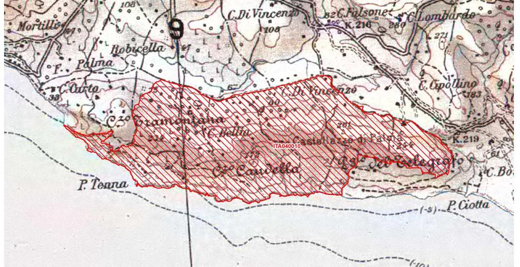 Pag. 51 SIC ITA040010 Litorale Di Palma Di Montechiaro Figura 4-4: perimetro del SIC Litorale Di Palma Di Montechiaro In tale area protetta, di estensione pari a 1000 ha, la vegetazione è costituita