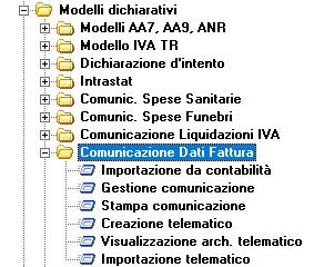 Comunicazione Dati Fattura Con questo aggiornamento vengono distribuiti i programmi per l invio automatico della Comunicazione Dati Fattura.