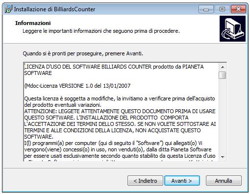 Leggere la Licenza d uso del software e cliccare sul pulsante