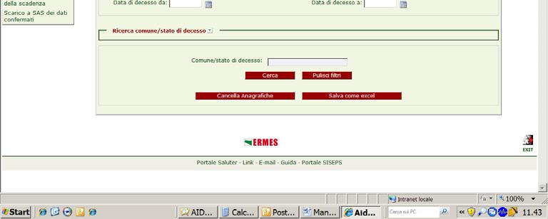 FUNZIONI DI UTILITA PULIZIA DELLE ANAGRAFICHE IMPORTATE Questa funzione di utilità permette di gestire i dati anagrafici importati, ovvero consente di visualizzare, salvare o cancellare i dati.