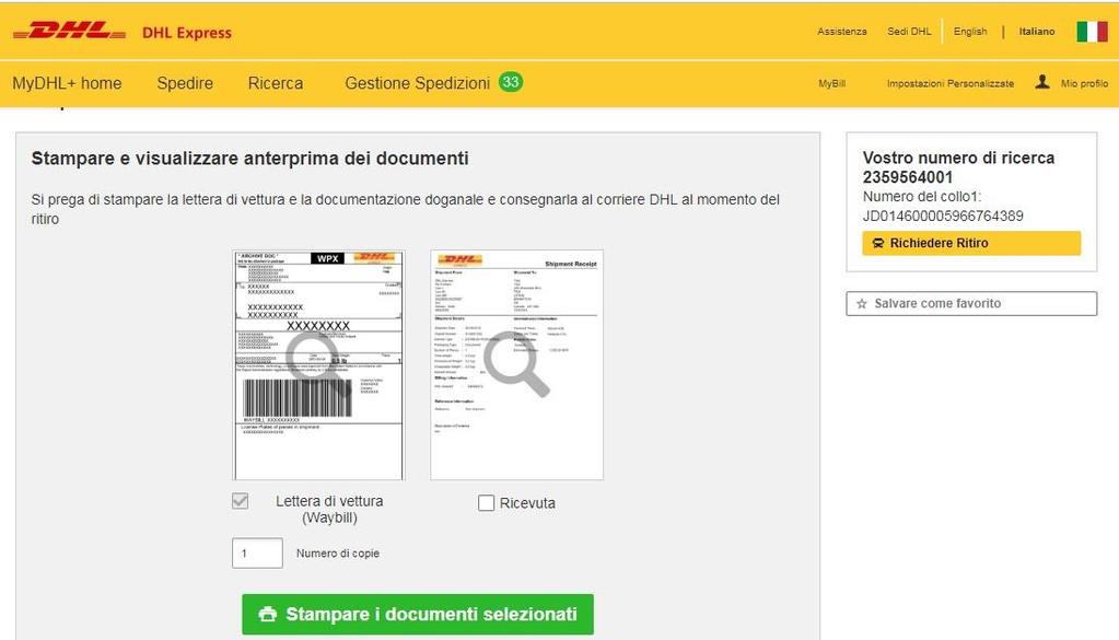 Il sistema visualizzerà l anteprima dei documenti da