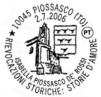 SERVIZIO: 2/7/2006 orario 11/17 Servizio Commerciale/Filatelia della Filiale di CHIVASSO Corso Grosseto, 425 10151 TORINO (tel.