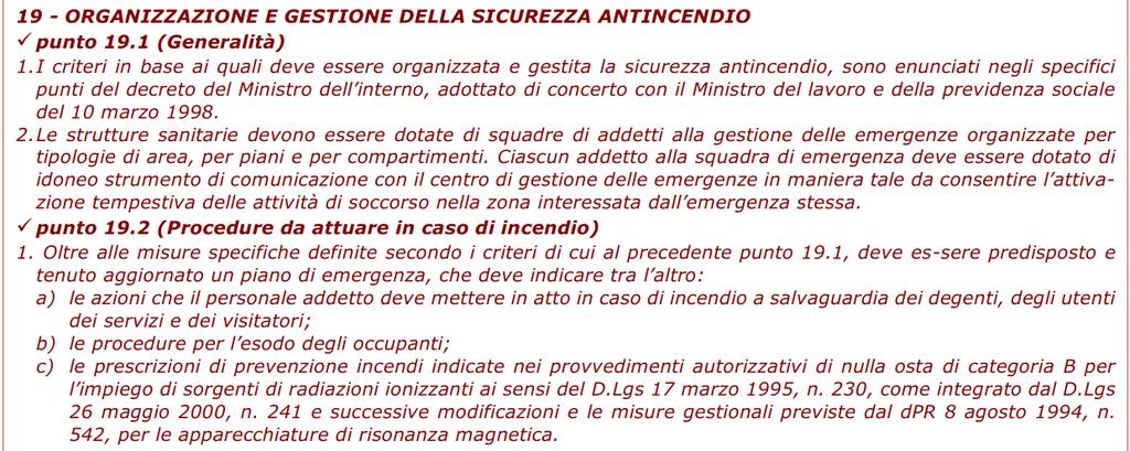 GAS MEDICALI DEPOSITI DI INFIAMMABILI DISTRIBUZIONE GAS COMBUSTIBILI IMPIANTI CLIMATIZZAZIONE IMPIANTI ELETTRICI E ILL.