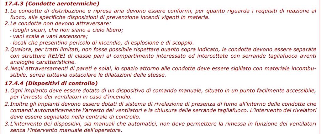 SCALE CARATTERISTICHE SCALE: AMMISSIBILITÀ DI UNA SOLA SCALA IMPIANTI DI SOLLEVAMENTOI: PROTEZIONE VANI CORSA IMPIANTI DI «CLIMATIZZAZIONE»: IMPIANTI