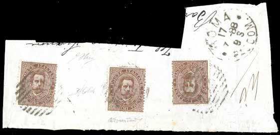 470 * 2 Lettere dirette a Livorno da Follonica e Massa Marittima, 1868, entrambe con un 20cent (T26) annullati in arrivo col bollo a 5 sbarre ducale di Livorno. Una A.D.