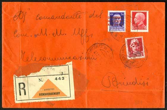 617 * Cartolina postale da 30cent Mazzini da Villa Carcina (Udine), 20.10.1944, per Verona tassata in arrivo con francobollo da 25cent Pacchi Postali (26). Savarese. Oliva.