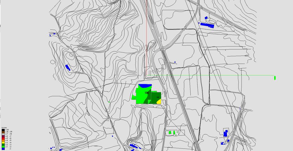 Fig. 20 Impatto Elettromagnetico zona Via del Fagnà Isola Ecologica Vista dall'alto Fig.