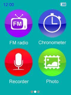 Radio FM: selezionare questa icona per ascoltare la radio. Cronometro: selezionare questa icona per avviare il cronometro.