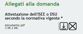 È possibile eliminare un documento allegato cliccando su.