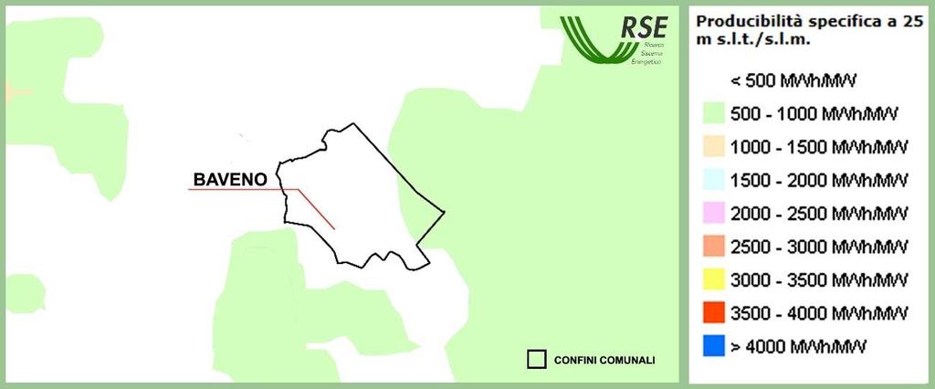 Ventosità e producibilità Le mappe dell Atlante Eolico dell RSE (Ricerca sul Sistema Energetico) consentono di individuare la ventosita di un determinato territorio e valutarne le potenzialita