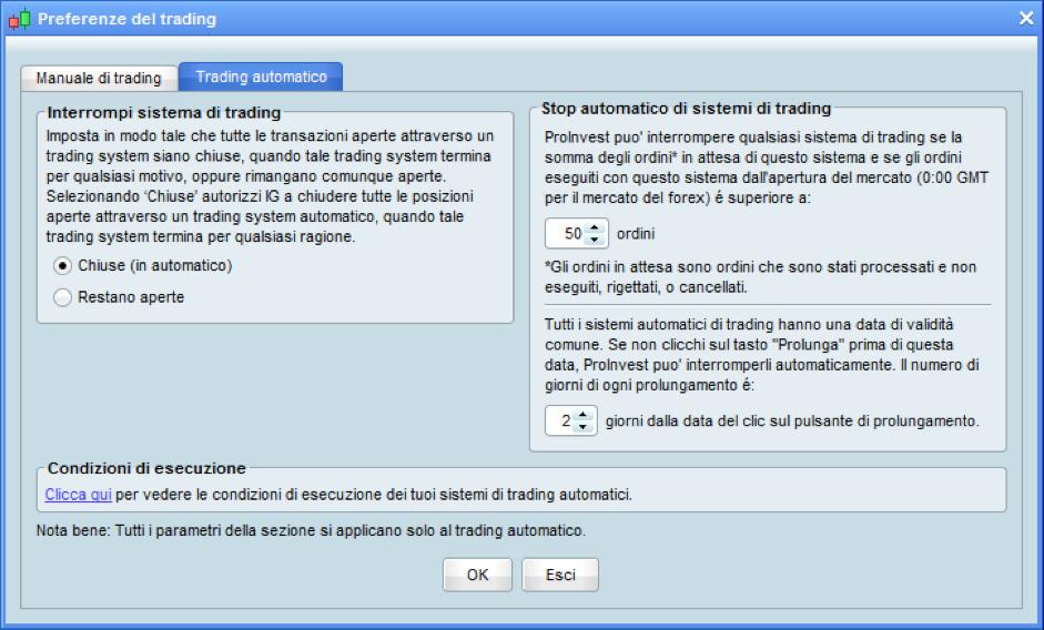 Seleziona il tuo trading system, poi clicca il tasto Preparati per il trading automatico per lanciare la finestra ProOrder Autotrading. 4.