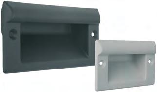 K0242 Maniglie da incasso 25 8 Resina termoplastica, rinforzata con microsfere di vetro. semiopaco nero o grigio chiaro. 61 33 K0242.