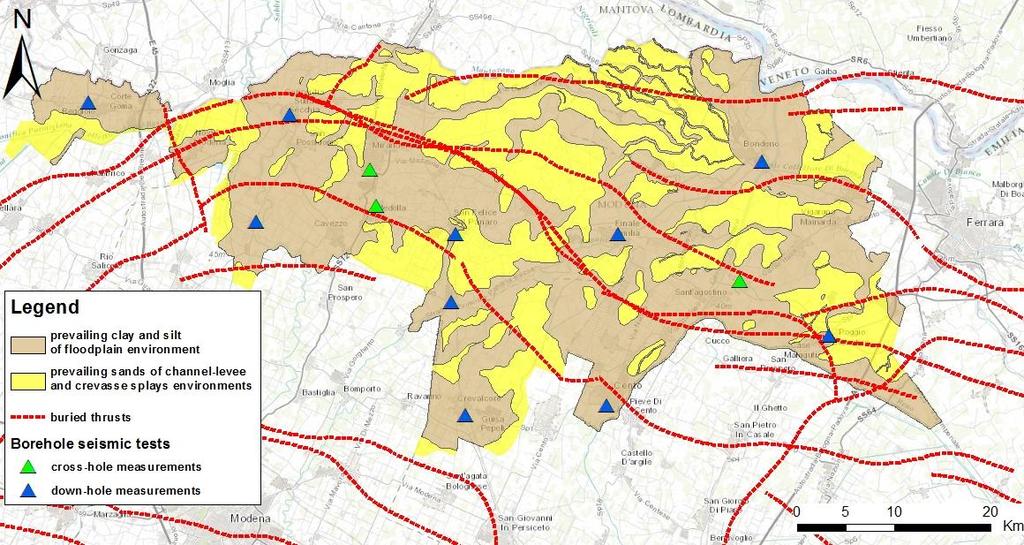 a a Poggio Rusco a Reggiolo Concordia sulla Secchia Mirandola Bondeno Casaglia b Occhiobello San