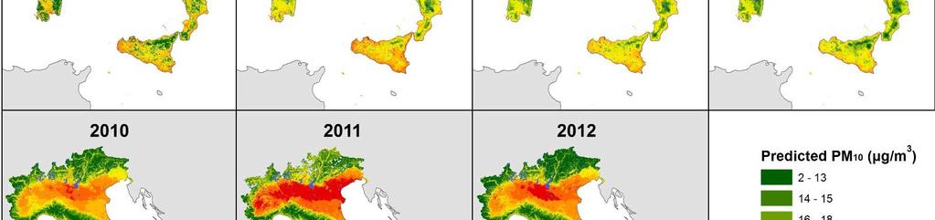 PM 10 in Italia ad alta