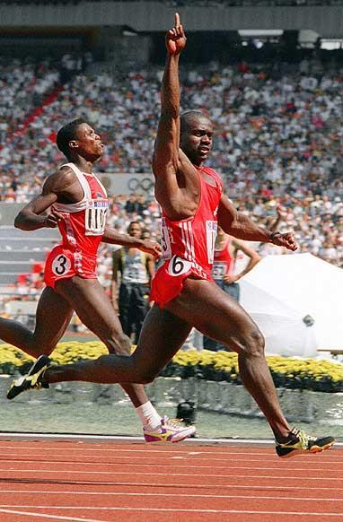 24/9/1988: Record mondiale dei 100 metri Ben Johnson (Canada) 9.