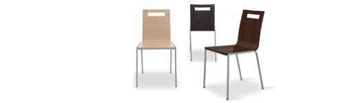 Chair with metal structure, seat and back in oak, wengè oak and gray oak finish.