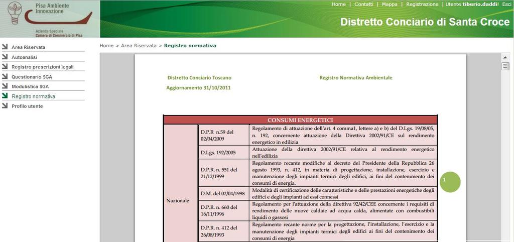 Registro normativa In questa sezione del sito è presente