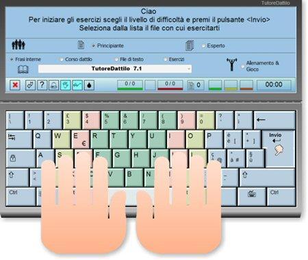 Kit DSA Tutore dattilo L addestramento iniziale prevede una corretta impostazione nella scrittura con la tastiera