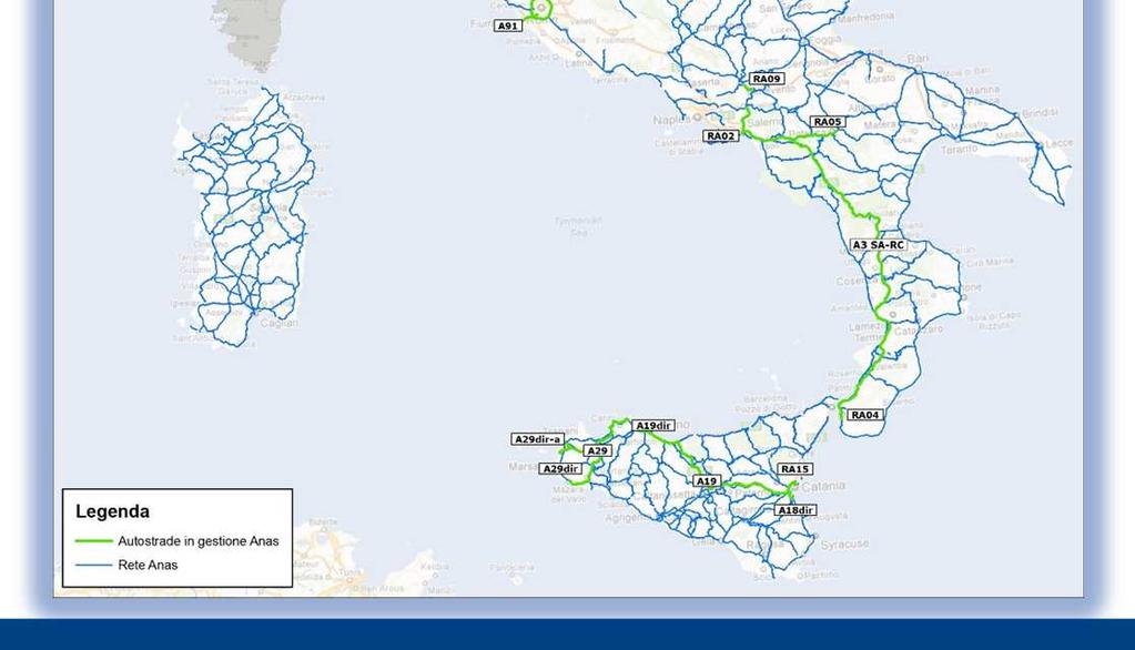 310 km di autostrade e raccordi Totale