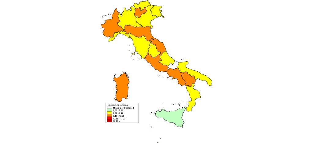 Sulla base dei dati stimati di incidenza, in tabella 1 si riporta anche la stima dei casi verificatisi nella nostra regione.