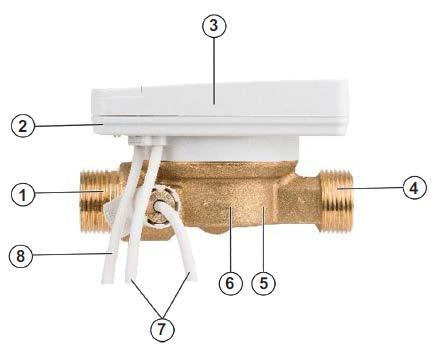 sensore di flusso Ottone 6 Freccia di direzione del flusso - 7 Sensore di temperatura di - ritorno 8 Sensore di temperatura di mandata - Specifiche tecniche IT0H-0510GE23 R0418 Soggette a