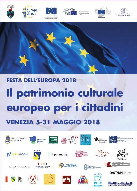 Dal 5 al 31 maggio 2018 si terrà Il patrimonio culturale europeo per i cittadini", un grande evento nel cuore di Venezia per celebrare la Festa
