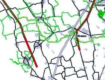 7_1 del Piano del Traffico per la Viabilità Extraurbana La rete dei percorsi ciclabili (Fonte Prov.