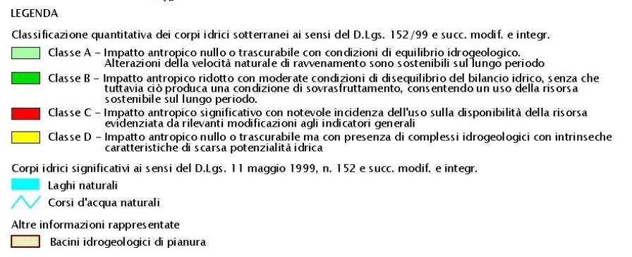 classe A Impatto antropico nullo o trascurabile con condizioni di equilibrio idrogeologico. Alterazioni della velocità naturale di ravvenamento sono sostenibili sul lungo periodo.