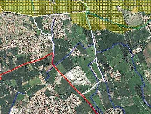 Figura 19 stralcio della Rete Ecologica Regionale (RER) 21 La linea bianca indica il confine del perimetro comunale Di seguito vengono proposti i riferimenti normativi regionali, nazionali ed