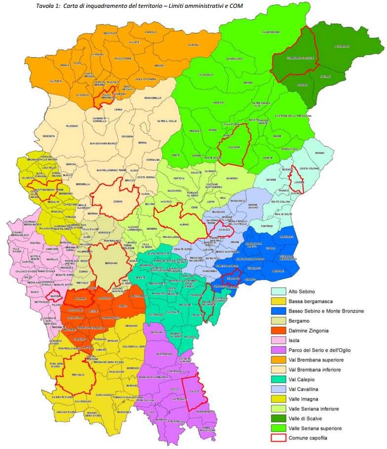 C 2.4.2 Il Centro Operativo Misto (C.O.M.) Il Territorio del appartiene al COM n 2 della Provincia di Bergamo avente Comune Capo settore il Comune di Madone.