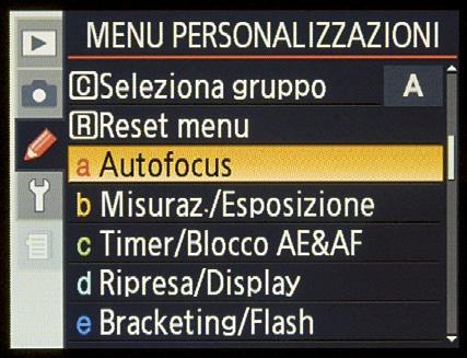 SCATTO E MESSA A FUOCO Mettere a fuoco tecnica: modalità: af-s: Modalità autofocus L autofocus è azionato dalla pressione del dito sul