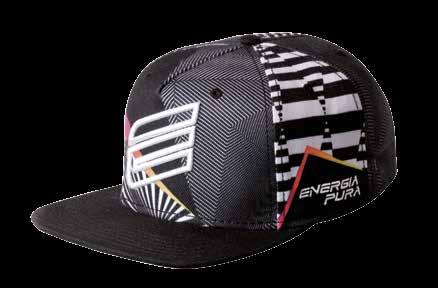 Cap with flat visor, brushed polyester yarn printed in sublimation on the front and side. Sublimation printing on the back in microfiber fabric.