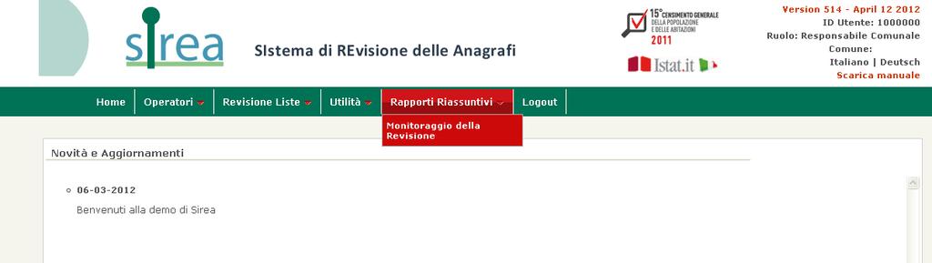 Cliccando su Monitoraggio della revisione si apre una scheda con il riepilogo delle operazioni effettuate.