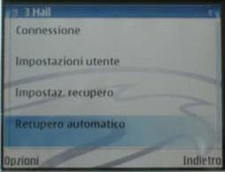 Torna nuovamente alla schermata di configurazione dell account (Fig.3) e scegli la voce Recupero Automatico (Fig. 8). Figura 8 Compila il campo come segue. Recupero intestaz.