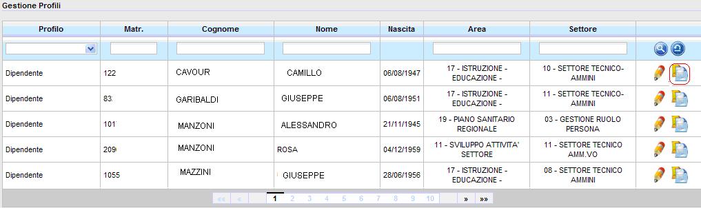 2.8.3 Visualizza i cedolini del dipendente Tale funzionalità consente la visualizzazione del cedolino del dipendente selezionato e riporta alla funzionalità descritta nel paragrafo Visualizza