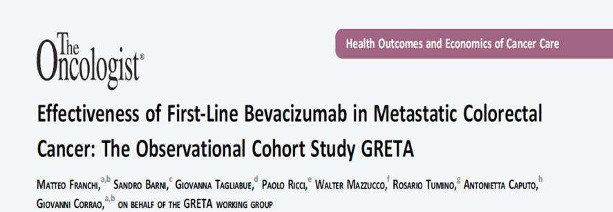 Colon-retto Efficacia (effectiveness) e costo-efficacia a lungo termine dei farmaci biologici rispetto alla chemioterapia tradizionale Sede Tumore del colon-retto metastatico alla diagnosi