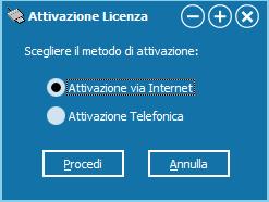 È mostrata la finestra Inserire nelle caselle Company e License code i rispettivi dati che vi sono stati comunicati e premere