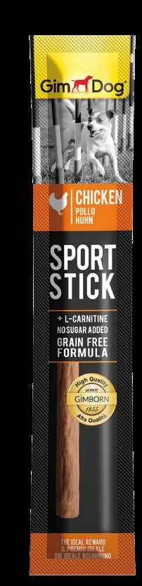 Snack senza cereali - Grain free snacks Sport Stick Deliziosi snack prodotti secondo una formula senza cereali, ricchi di proteine animali e incredibilmente gustosi.