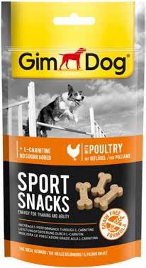 Snack senza cereali - Grain free snacks Sport Snacks Deliziosi snack prodotti con formula senza cereali e con gustosa carne o pesce.