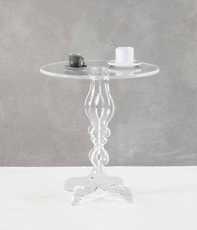 Tavolini Complementi di arredo 139 LADY Design: Mattei Carella Design Tavolino in cristallo acrilico con struttura ottenuta mediante tecnologia laser,