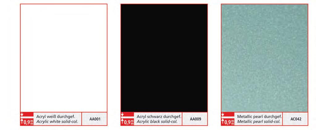 stampate Exemples of printed acrylic decors Dati tecnici / Specifications Materiale di base MDF 19 mm (spessore standard) 3-40