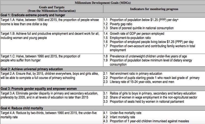 MDGs: Come sono stati declinati 8