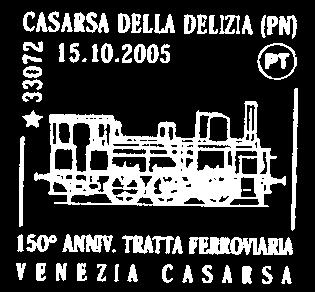 SERVIZIO: 15/10/2005 orario 9,30/15,30 Commerciale/Filatelia della Filiale di TORINO Via Alfieri, 10-10121 TORINO (tel.