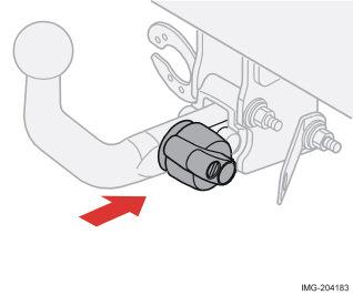 06 Avviamento e guida Gancio di traino smontabile Inserire e fare scorrere la sfera finché non si sente un "clic".