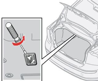 09 Manutenzione e assistenza Sostituzione delle lampadine a incandescenza 09 Bagagliaio Luce dello specchietto di cortesia Installazione dello specchietto: Riportare nella posizione originaria i tre