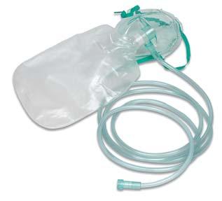 MTU070 OXYGEN MASK Anatomical shape with elastic and metallic nose clip. The mt.1,80 anticrush tube has a special universal coupling.