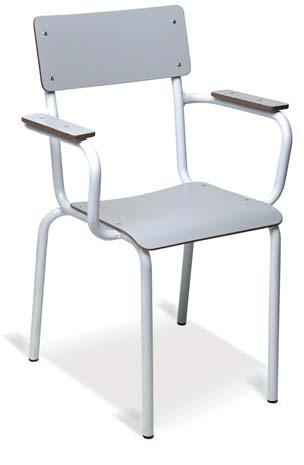 INF058 STOOL Revolving stool, height adjustable padded seat, 5-spoke plastic base without wheels.