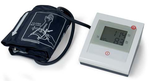 The large display clearly shows systolic and diastolic pressure and pulse rate after each reading.